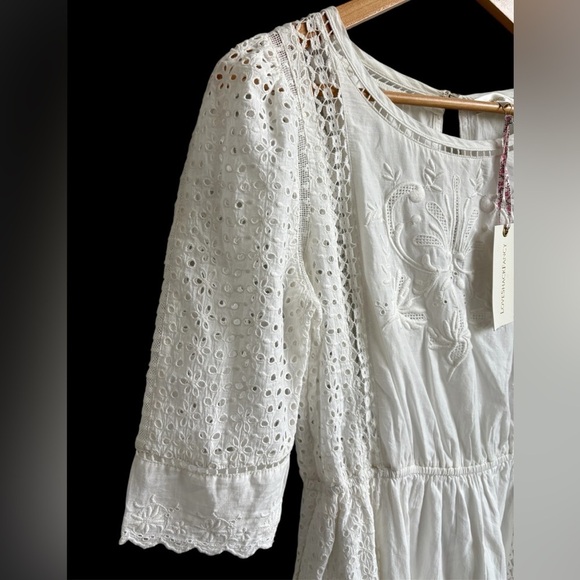 LoveShackFancy Novalie Floral Eyelet Lace Mini Dress Size Medium NEW - Picture 12 of 12